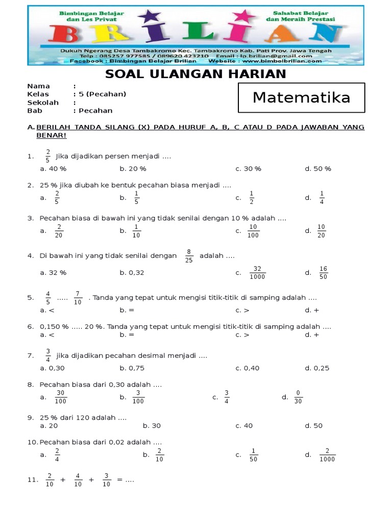 5 Rahasia Cepat Menjawab Soal Matematika Kelas 5 SD Semester 2 Agar Nilai Ujian Melesat