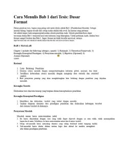 Cara Menulis Bab 1 Dari Tesis PDF