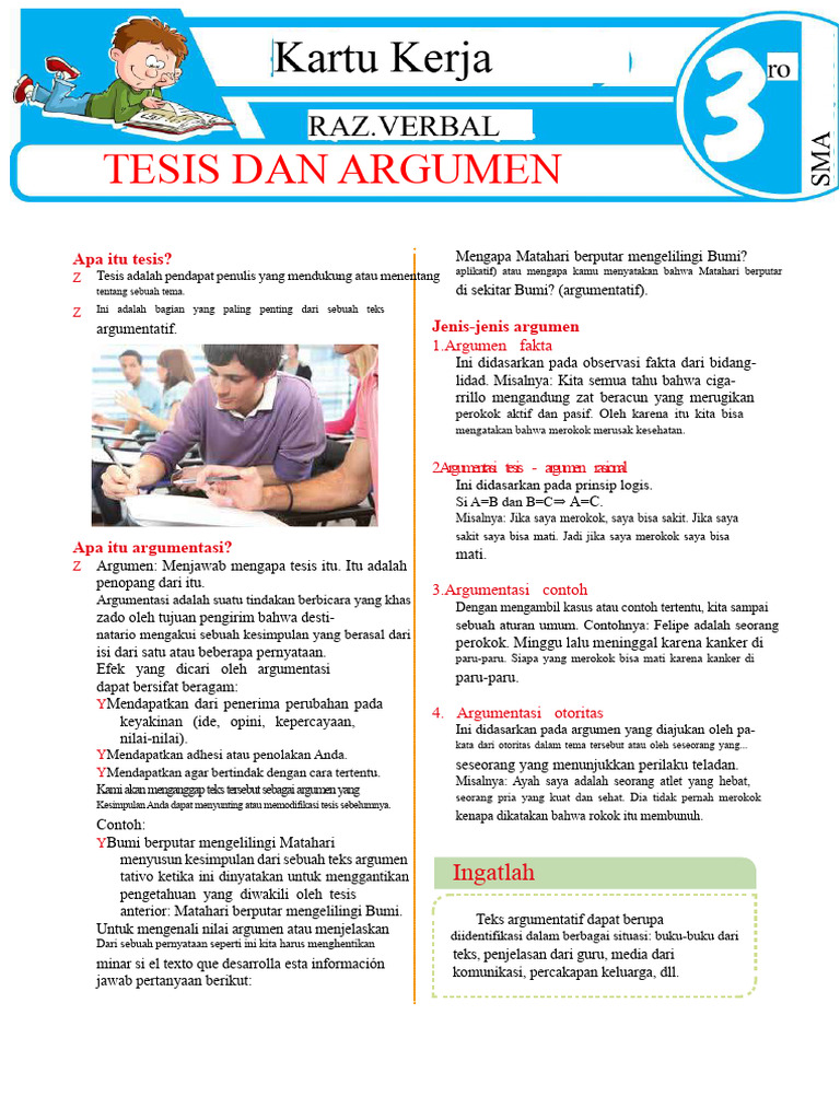 membuat tesis dan argumen