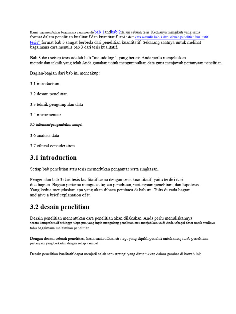 Cara Menulis Bab 3 Tesis Kualitatif PDF