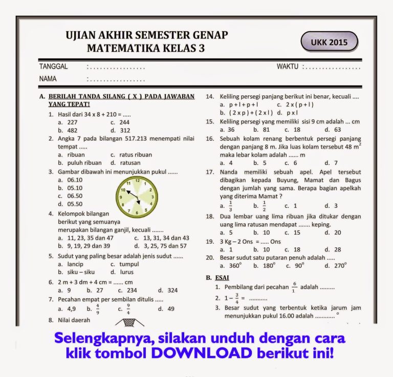 5 Contoh Soal UAS Kelas 3 Tema 4 Paling Sering Keluar, Wajib Dipelajari Sebelum Terlambat 5 Contoh Soal UAS Kelas 3 Tema 4 Paling Sering Keluar, Wajib Dipelajari Sebelum Terlambat