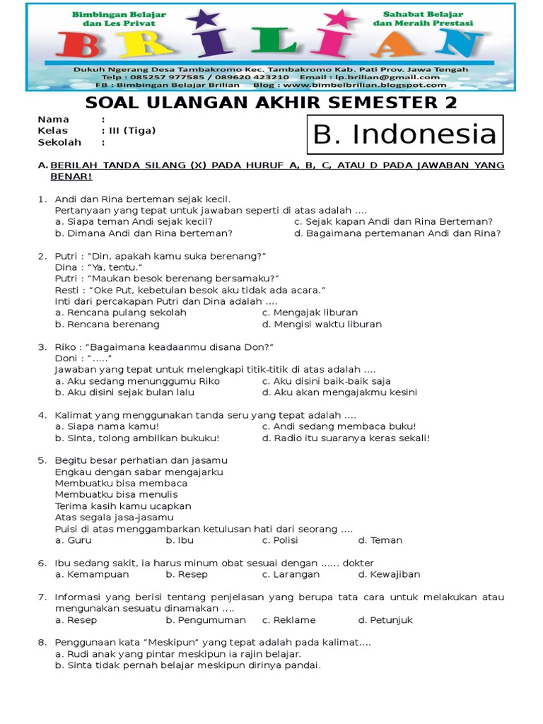 Contoh Soal UAS Kelas 3 SD Semester 2 Terbaru 2026: 7 Tipe Soal Wajib Dikuasai Sebelum Ujian Tiba