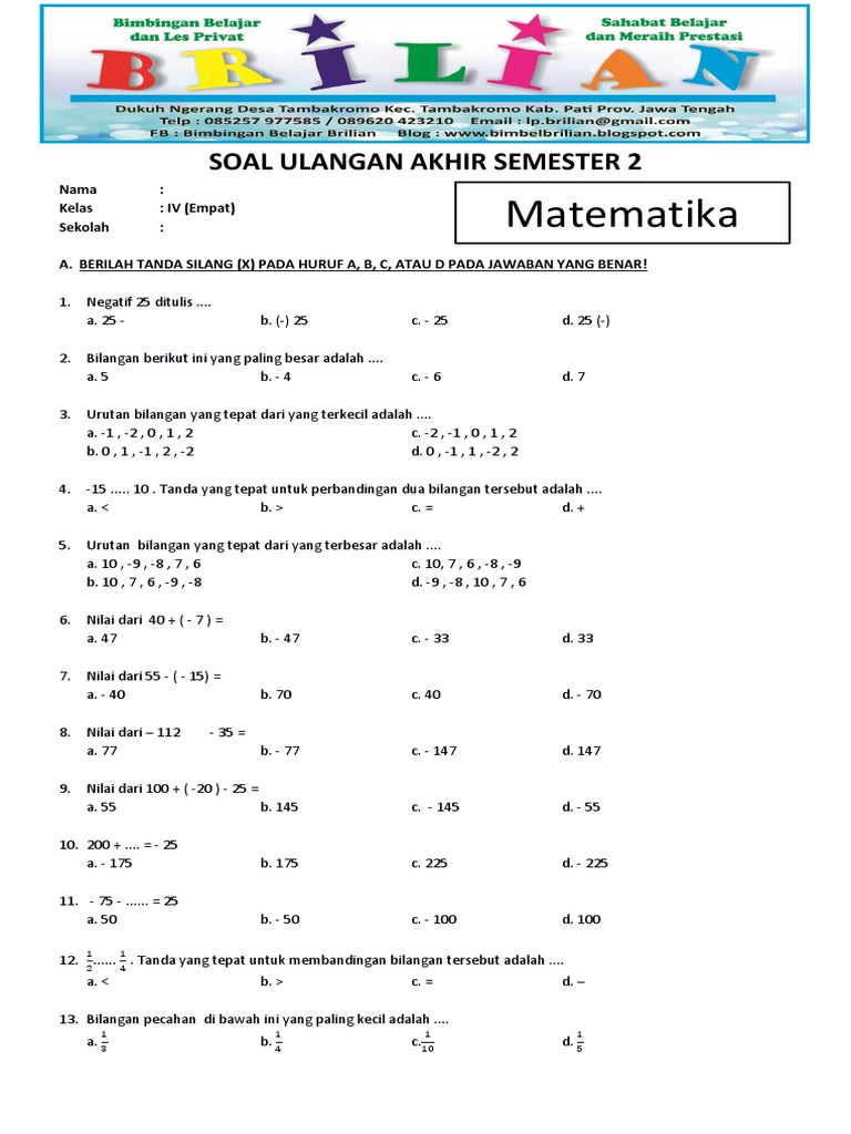 Terbukti! 5 Langkah Cepat Kuasai Latihan Soal Matematika Kelas 4 Kurikulum 13 Semester 2