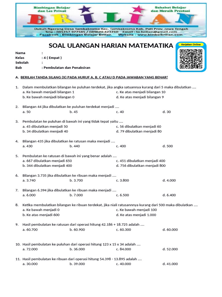 Ternyata Ini Rahasia Jitu Latihan Soal Matematika Kelas 4 Bab Penaksiran yang Bikin Nilai Langsung Melesat