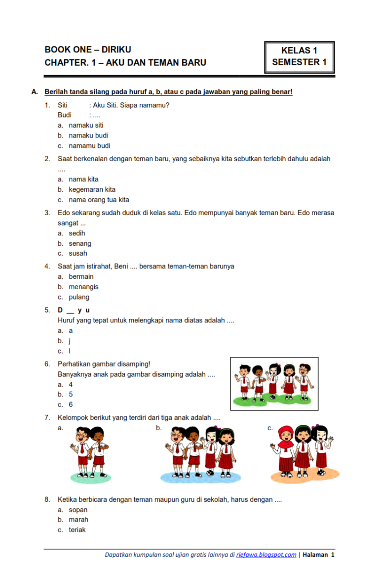 contoh soal uas kelas 3 tema 2 kurikulum 2013