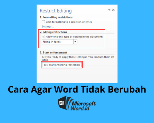 setting halaman agar yang lain tidak berubah word