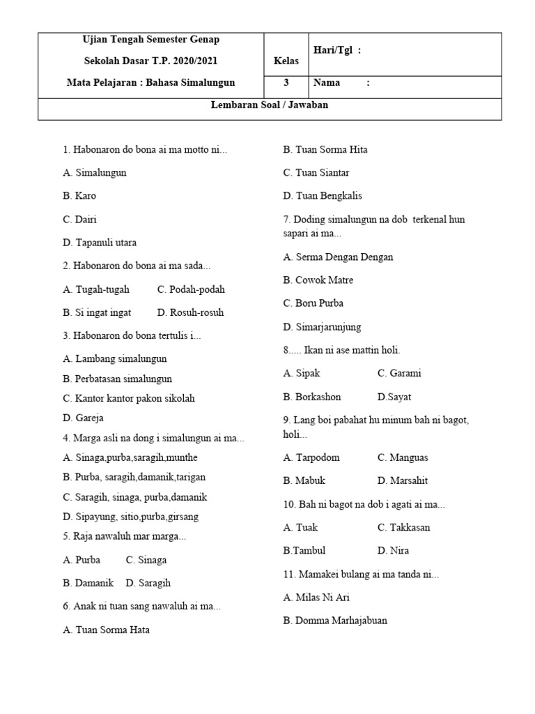 7 Contoh Soal UAS Kelas 3 SD Kurikulum2013 Ternyata Semudah Ini Jika Tahu Triknya