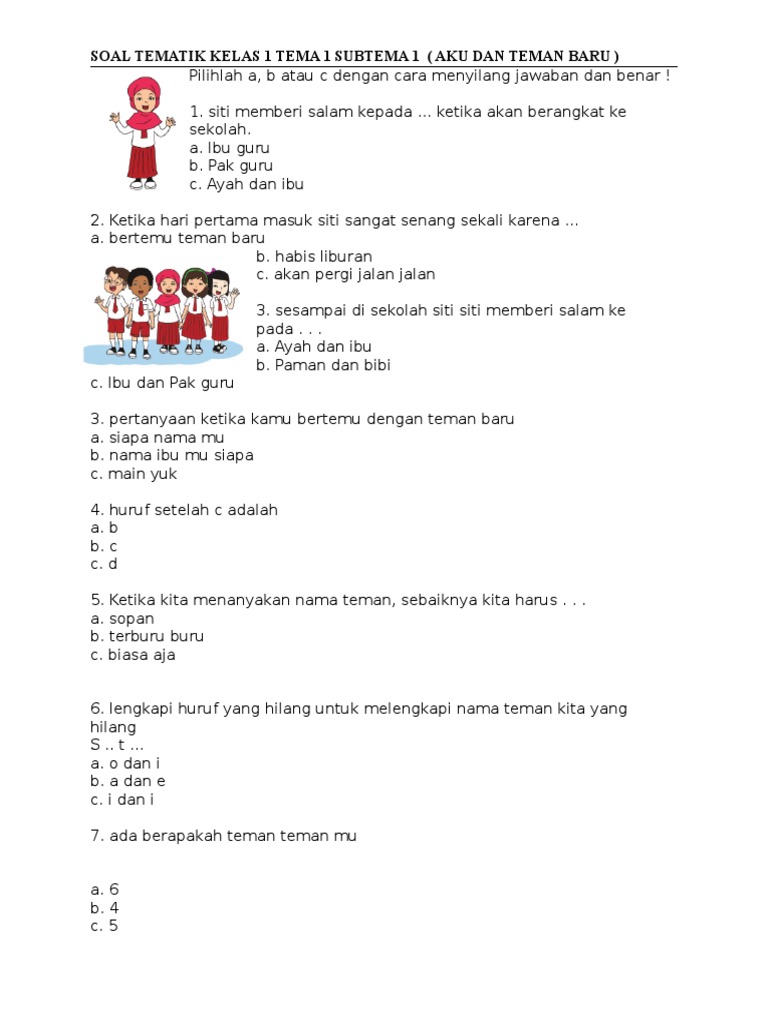 Rahasia Guru: 7 Contoh Soal Kelas 1 SD Tema 1 Tentang Ciri Fisik yang Bikin Murid Paham Sehari Ini Rahasia Guru: 7 Contoh Soal Kelas 1 SD Tema 1 Tentang Ciri Fisik yang Bikin Murid Paham Sehari Ini