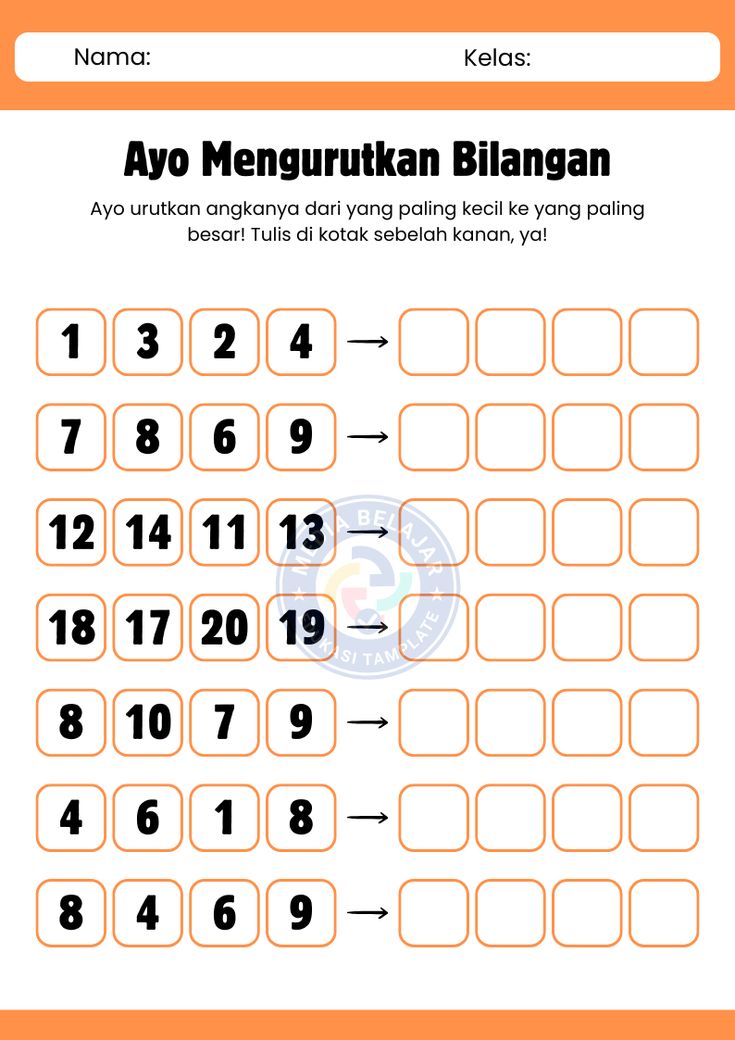 Latihan Seru! Contoh Soal Kelas 1 SD Tema 1 Mengurutkan Bilangan Agar Anak Cepat Bisa