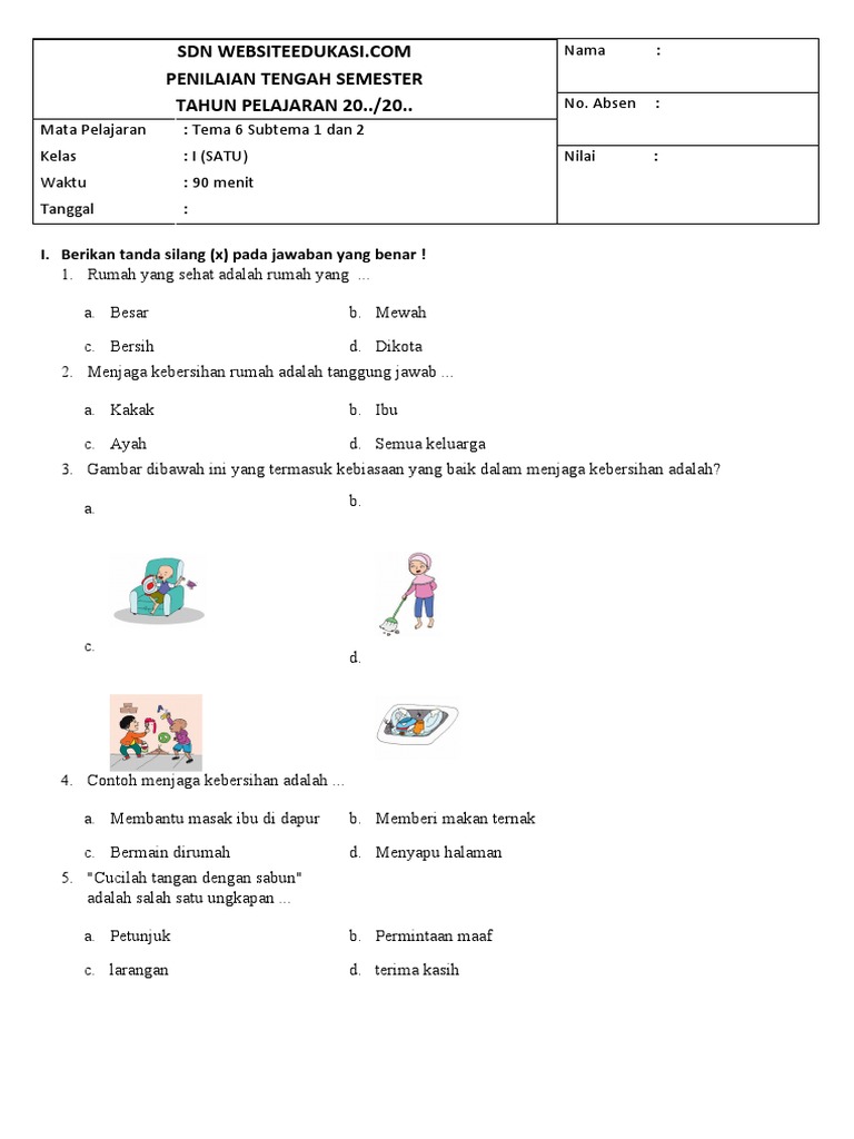 Wajib Tahu! Kumpulan Contoh Soal Kelas 1 Semester 2 Tema 6 Terbaru Agar Anak Juara
